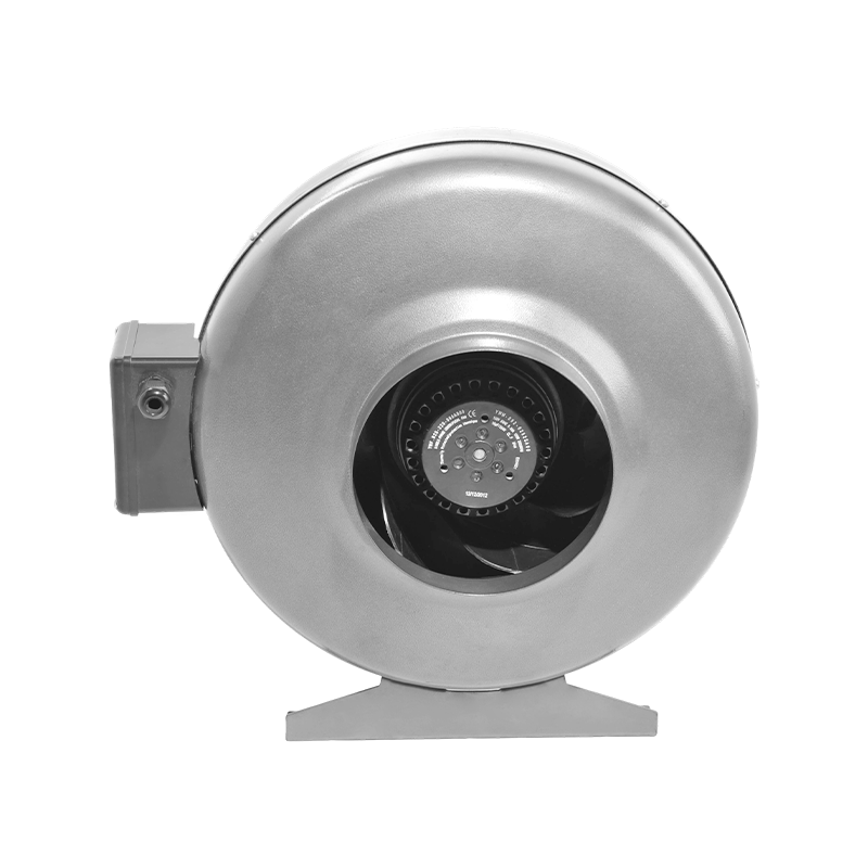 Ventilador en línea de flujo mixto de CA duradero – motor 100 % cobre, aislamiento de clase F, clasificación de funcionamiento continuo para sistemas de aire fresco, modernización de HVAC y ventilación subterránea