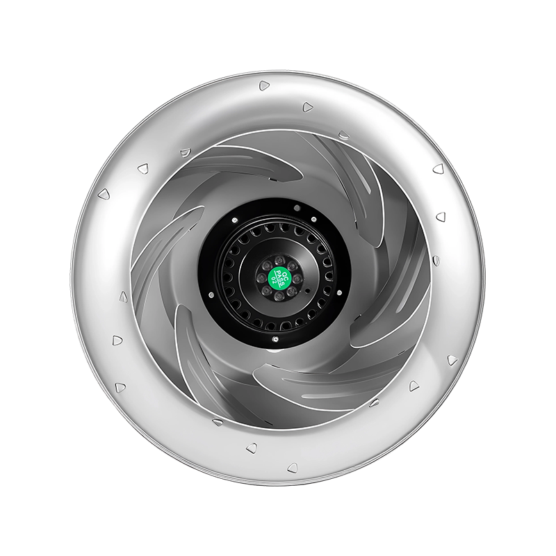 Ventilador centrífugo trasero de CA de bajo ruido para unidades de ventilación de precisión: flujo de aire de gran capacidad con emisión de sonido mínima